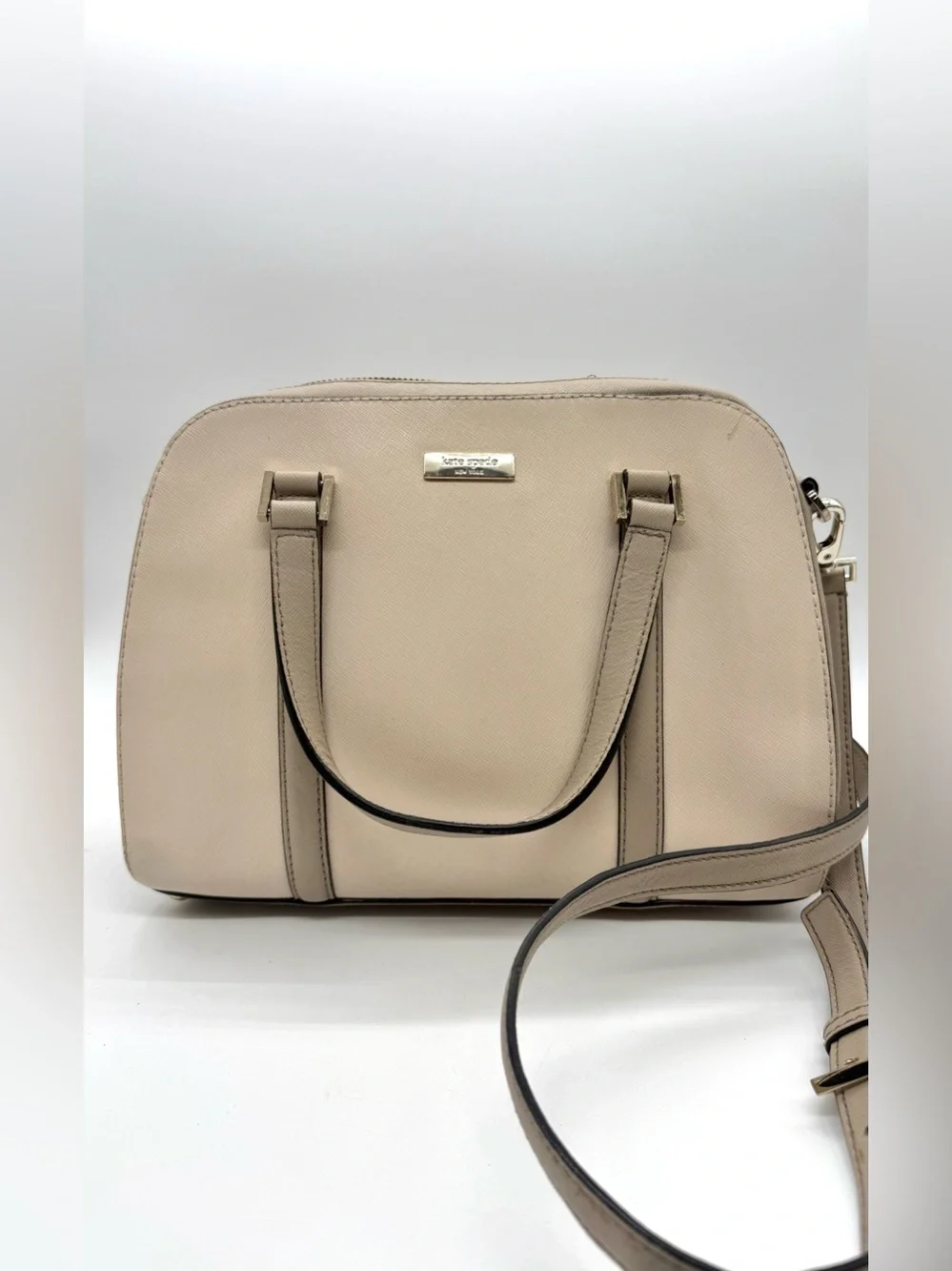 kate spade Beige Dome Satchel with Crossbody Strap